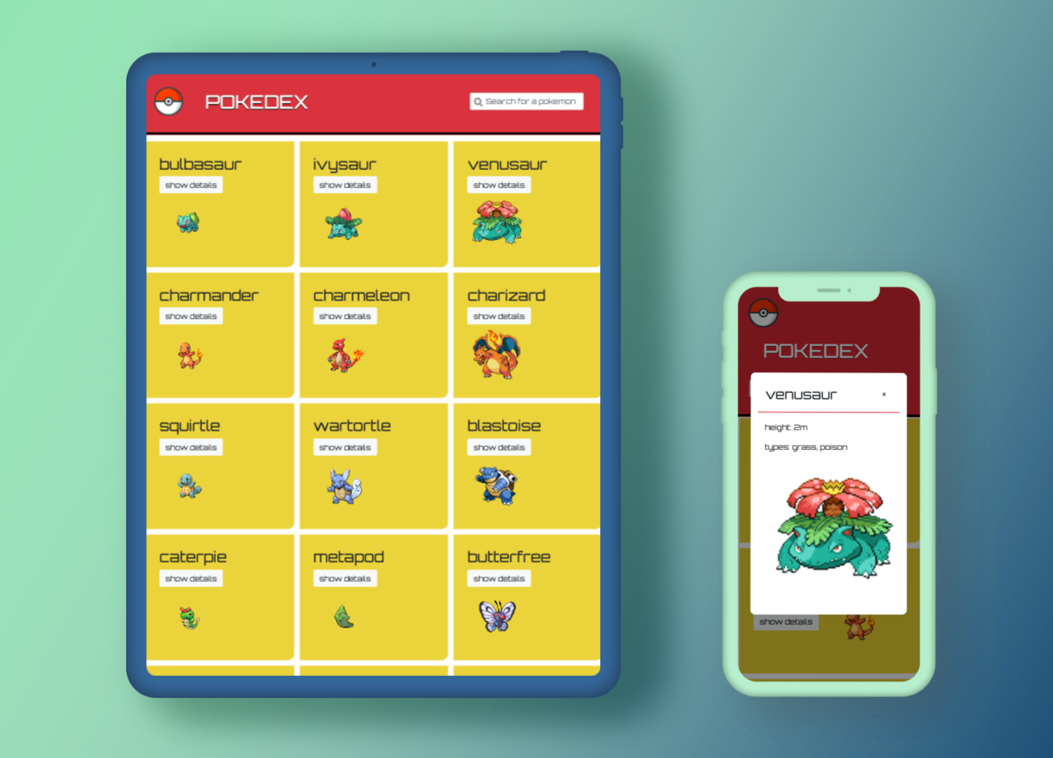 example image of pokemon app